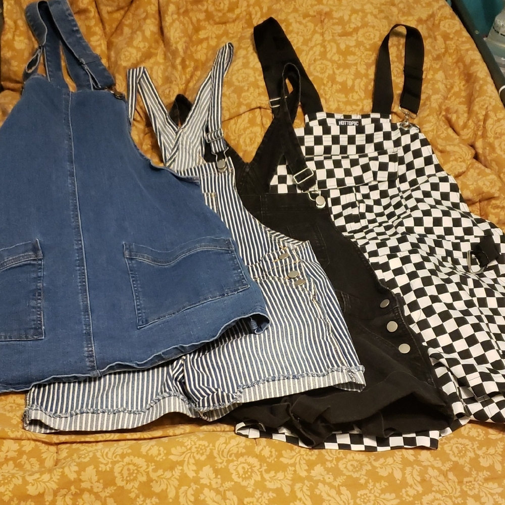 Stylish Denim Overalls And Dress Bundle